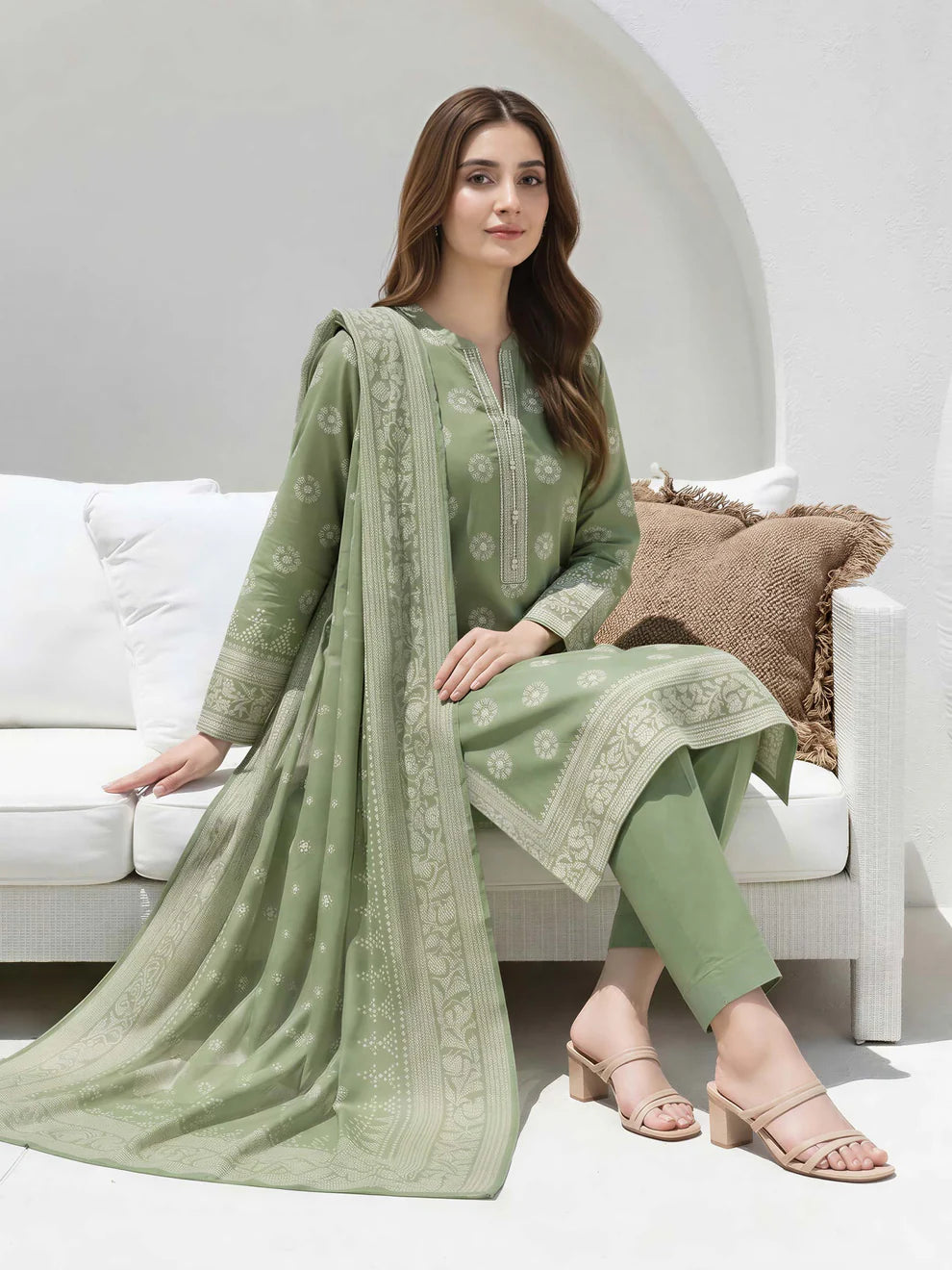 3 Piece Lawn Paste Suit (Unstitched)